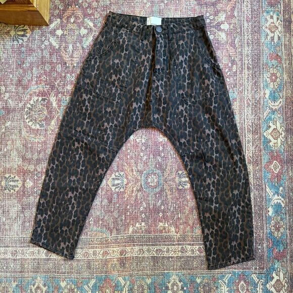 One Teaspoon Pants - One Teaspoon Sinners Women’s 27 Leopard Print Barrel Harem Pants 100% Cotton